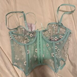 Savage X Fenty Green Embellished Bra